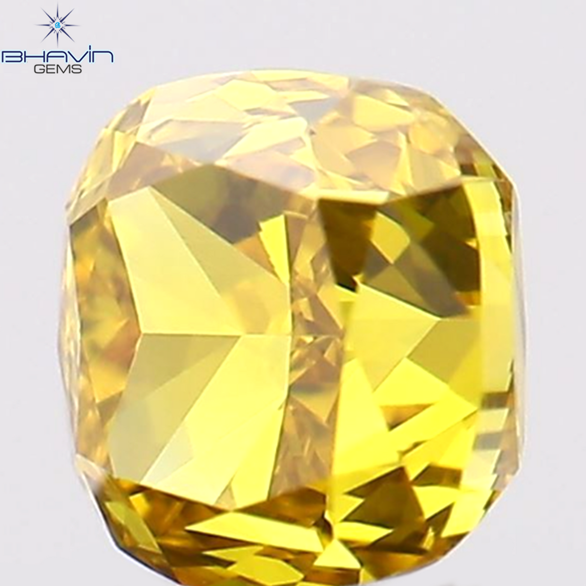 0.28 CT Natural Cushion Diamond Enhanced Orange Color Clarity VS1 (3.47 MM)