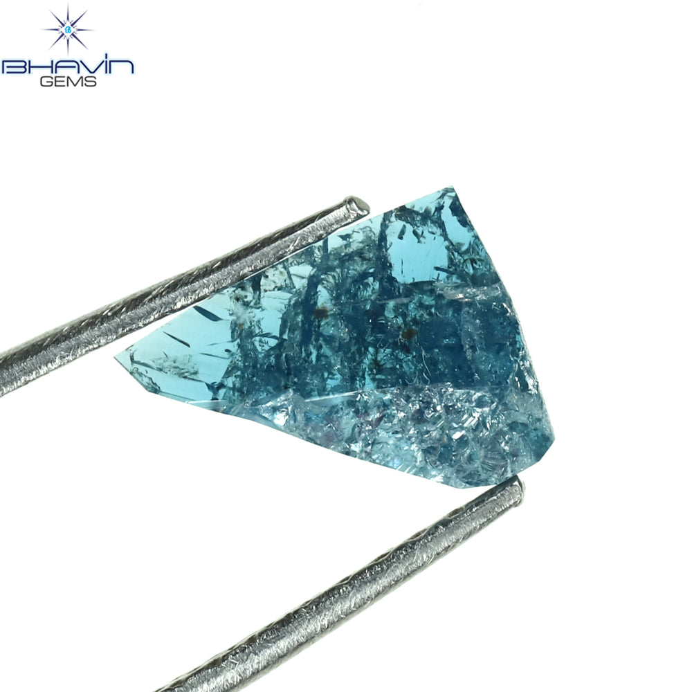 0.43 CT Trapezoid Rough Shape Blue Natural Loose Diamond I3 Clarity (9.20 MM)
