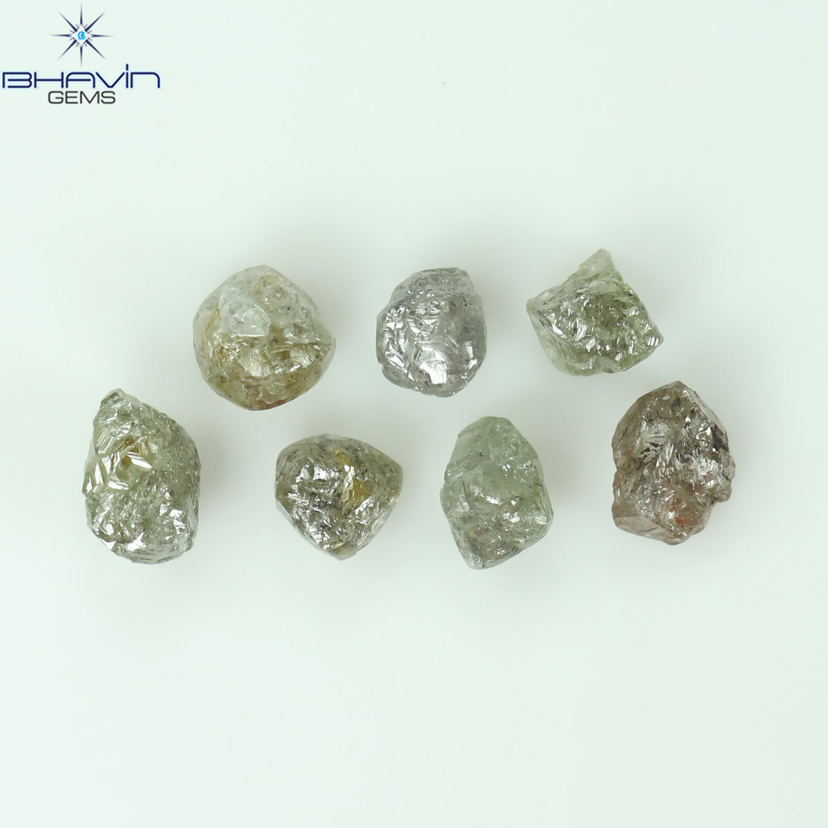 2.17 CT/7 Pcs Natural Rough Diamond Salt And Pepper Color Clarity I3 (3.77 MM)