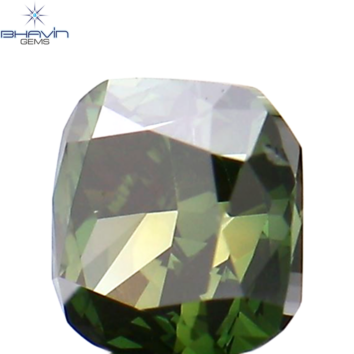 0.23 CT クッション シェイプ ナチュラル ルース ダイヤモンド 強化グリーン カラー VS1 クラリティ (3.40 MM)