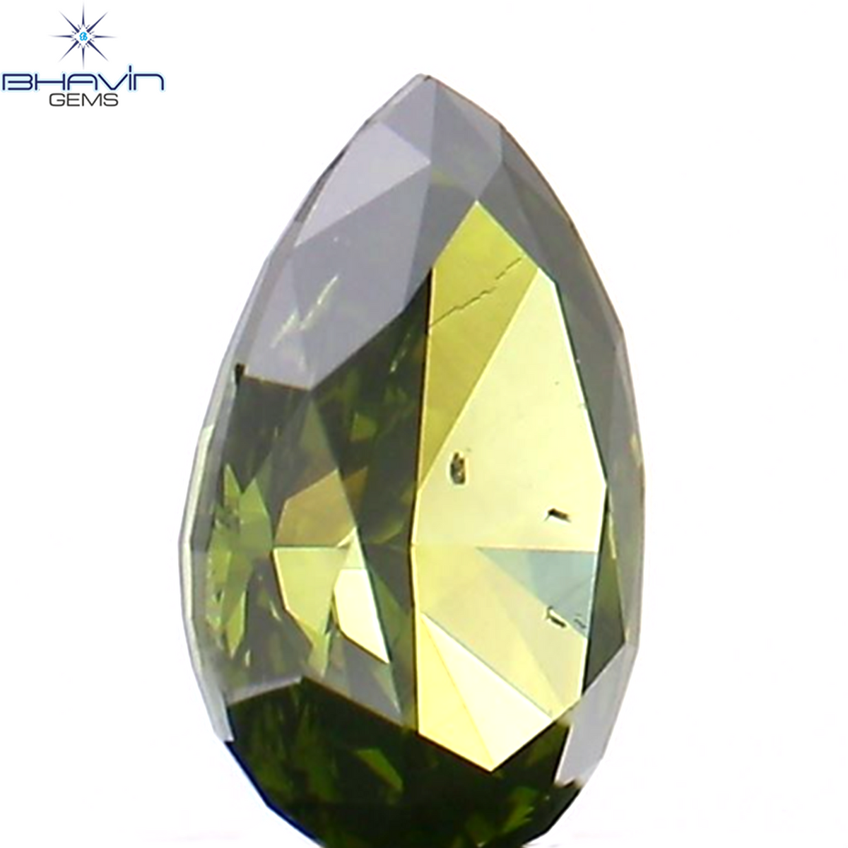 0.28 CT ペアシェイプ ナチュラル ダイヤモンド グリーン カラー SI1 クラリティ (5.19 MM)