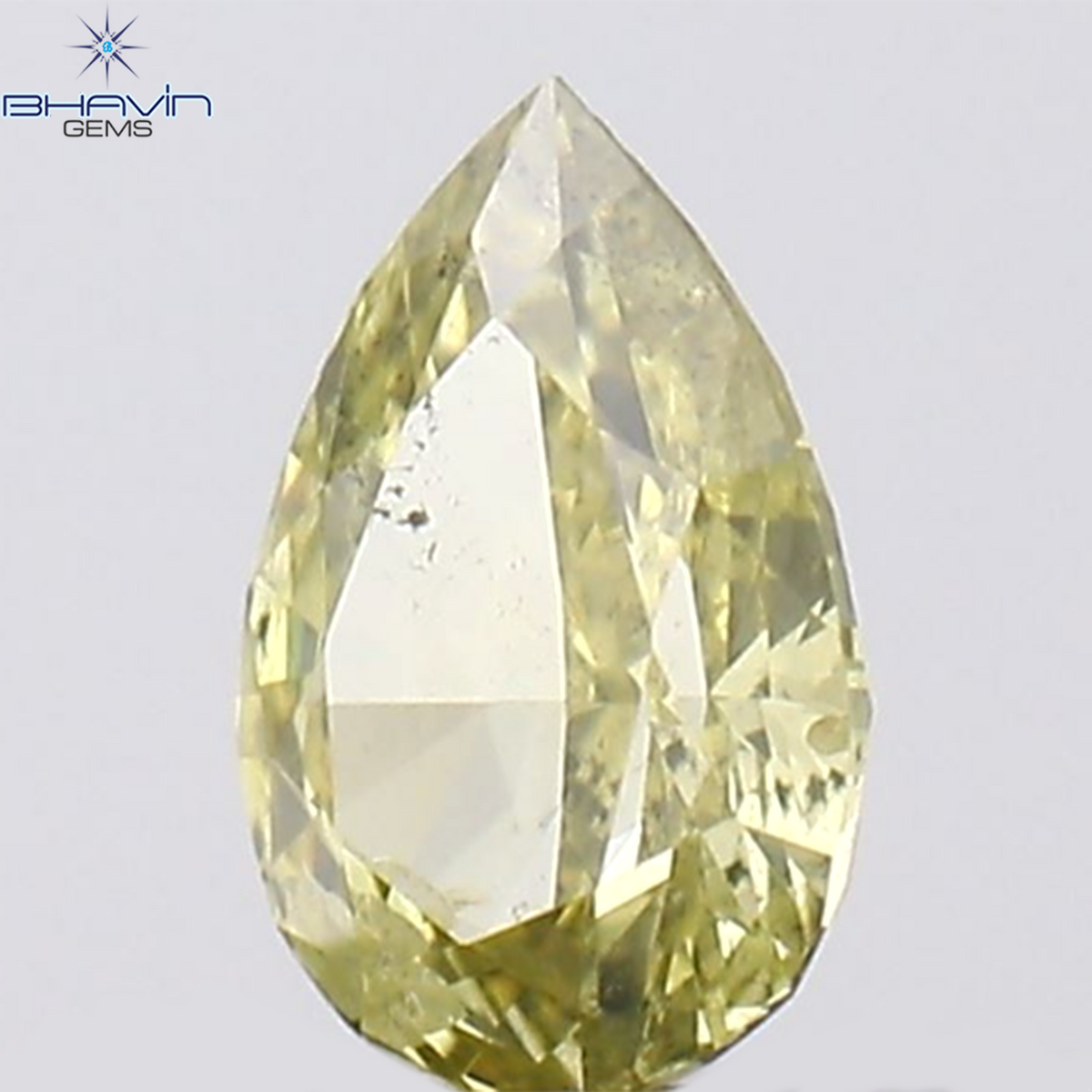 0.29 CT ペアシェイプ ナチュラル ダイヤモンド グリーン (カメレオン) カラー VS1 クラリティ (5.89 MM)