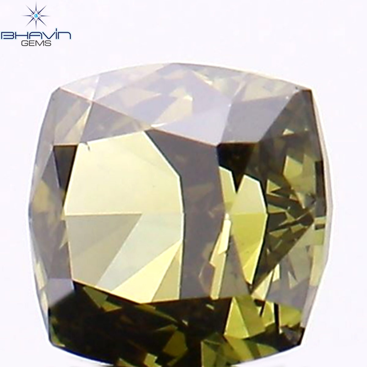 0.20 CT クッション シェイプ ナチュラル ルース ダイヤモンド グリーン カラー VS1 クラリティ (3.38 MM)