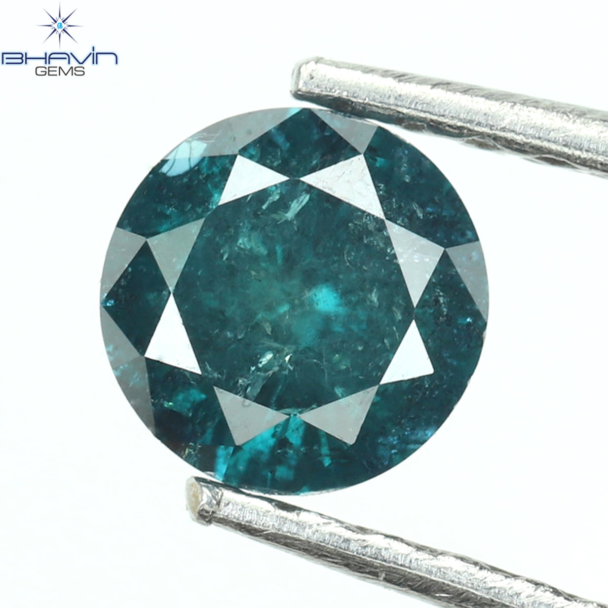 0.40 CT Natural Round Diamond Enhanced Blue Color Clarity I3 (4.66 MM)