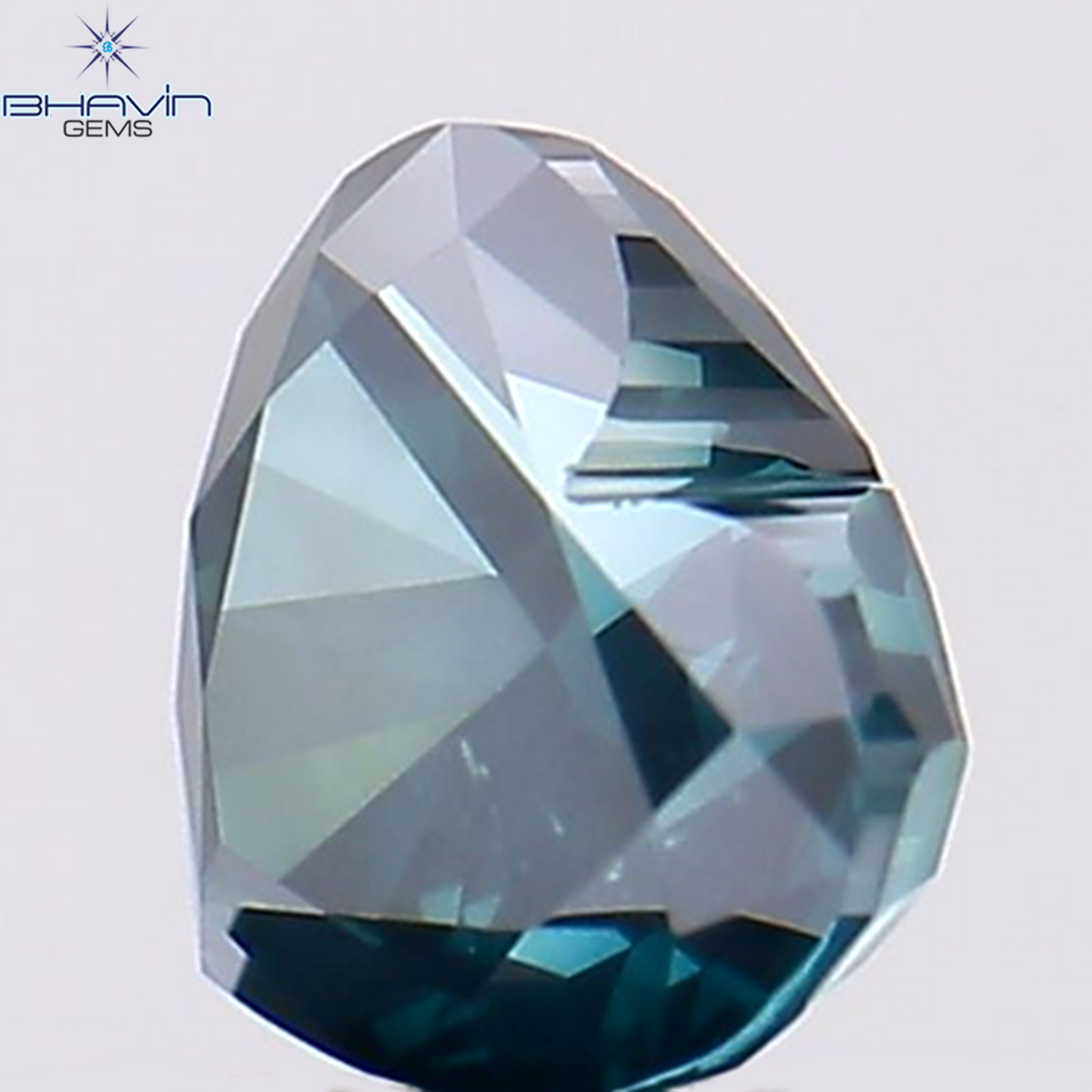 0.50 CT ハート シェイプ ナチュラル ダイヤモンド ブルー カラー VS2 クラリティ (4.80 MM)