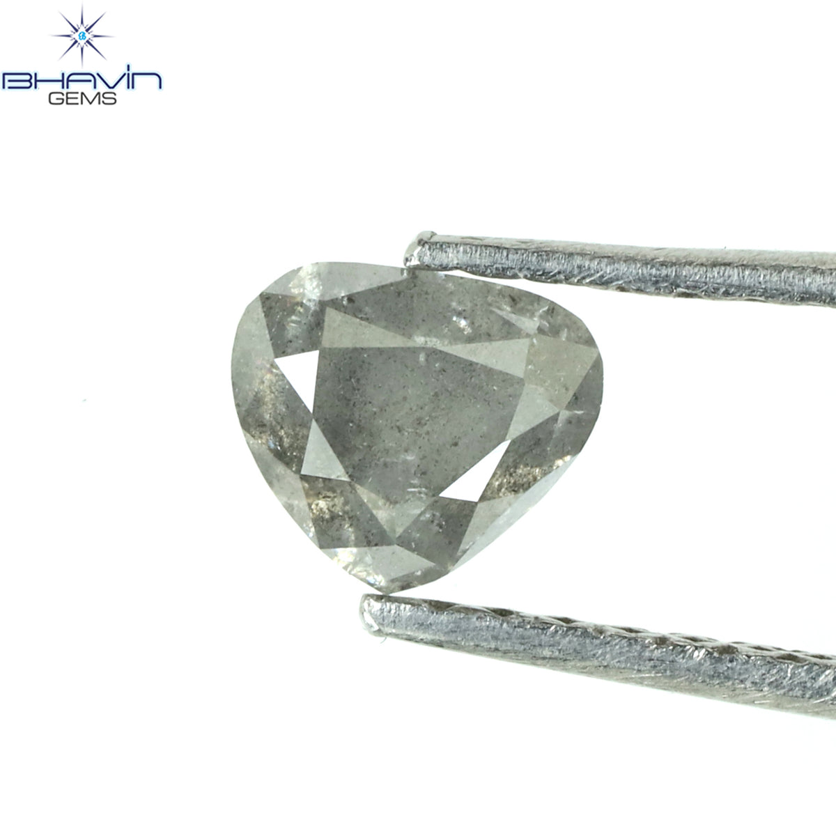 0.60 CT Natural Heart Diamond Salt and Pepper Color Clarity I3 (5.17 MM)
