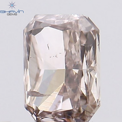 0.21 CT Radiant Shape Natural Diamond Pink Color SI1 Clarity (3.80 MM)