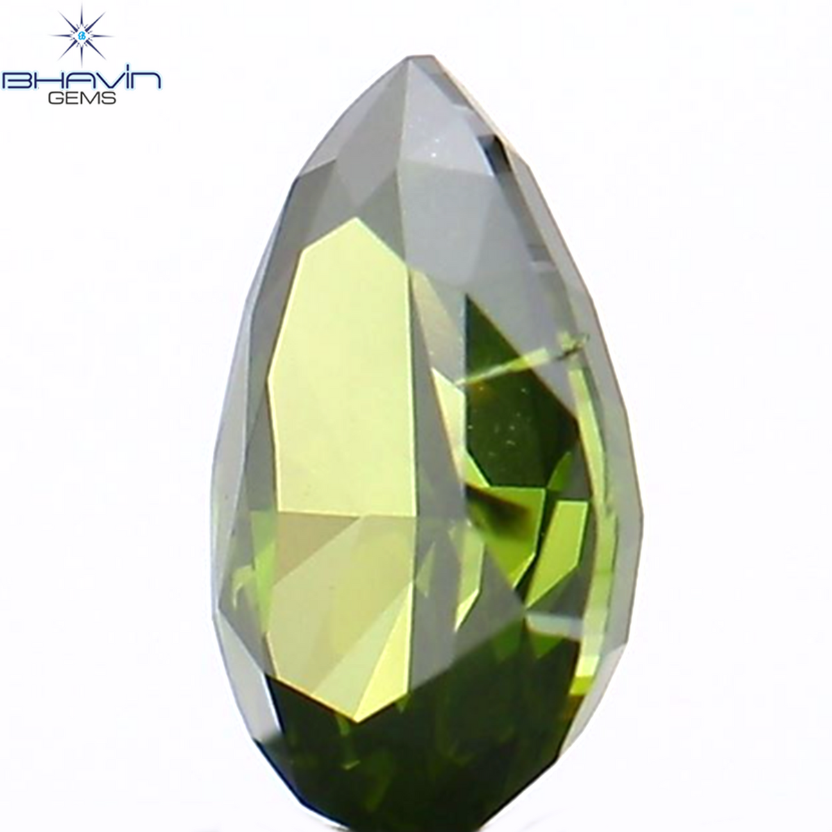 0.08 CT ペアシェイプ ナチュラル ダイヤモンド 強化グリーン カラー VS1 クラリティ (4.05 MM)