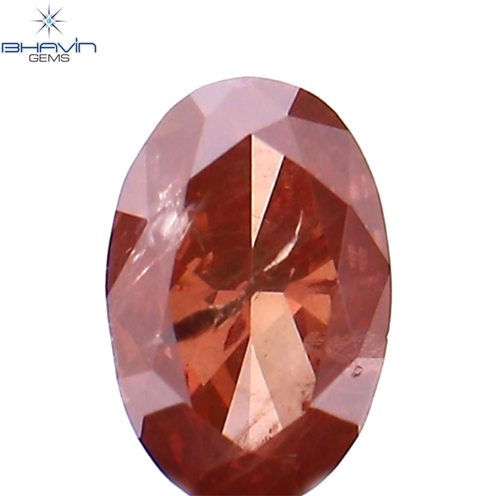 0.21 CT Oval Shape Natural Diamond Enhanced Pink Color I1 Clarity (4.52 MM)