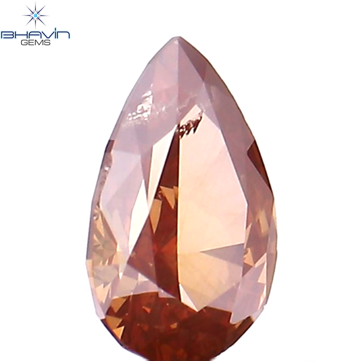 0.30 CT ペアシェイプ ナチュラル ダイヤモンド ピンク色 SI1 クラリティ (5.46 MM)