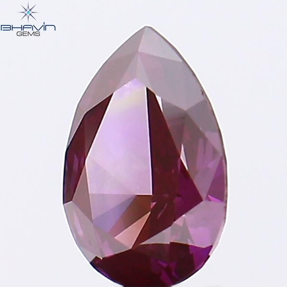 0.41 CT Natural Pear Diamond Enhanced Pink Color Clarity VS1 (5.94 MM)