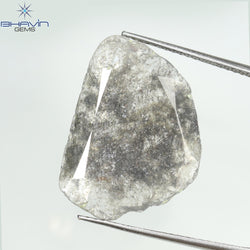 6.04 CT Slice Shape Natural Diamond Salt And Pepper Color I3 Clarity (21.71 MM)