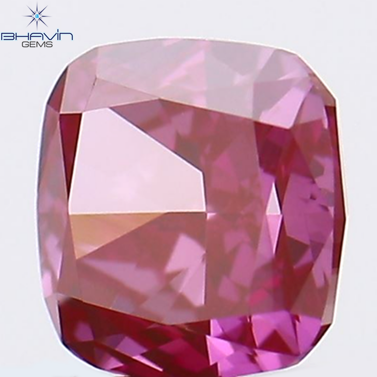 0.19 CT Natural Cushion Diamond Enhanced Pink Color Clarity VS1 (3.36 MM)