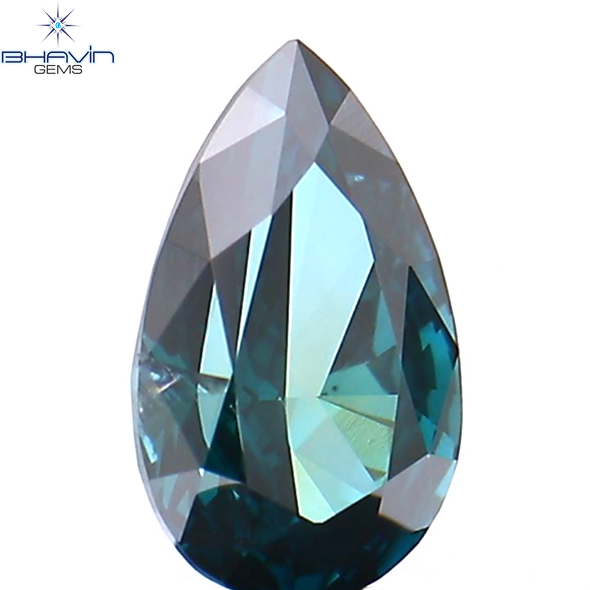 0.35 CT Natural Pear Diamond Enhanced Blue Color Clarity VS2 (5.95 MM)