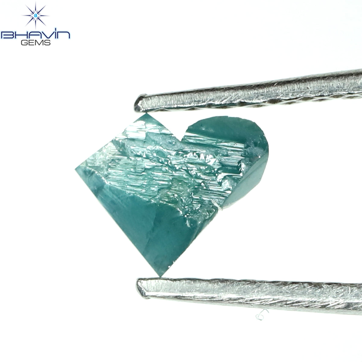0.23 CT Natural Statue Rough Diamond Enhanced Blue Color Clarity I3 (5.42 MM)