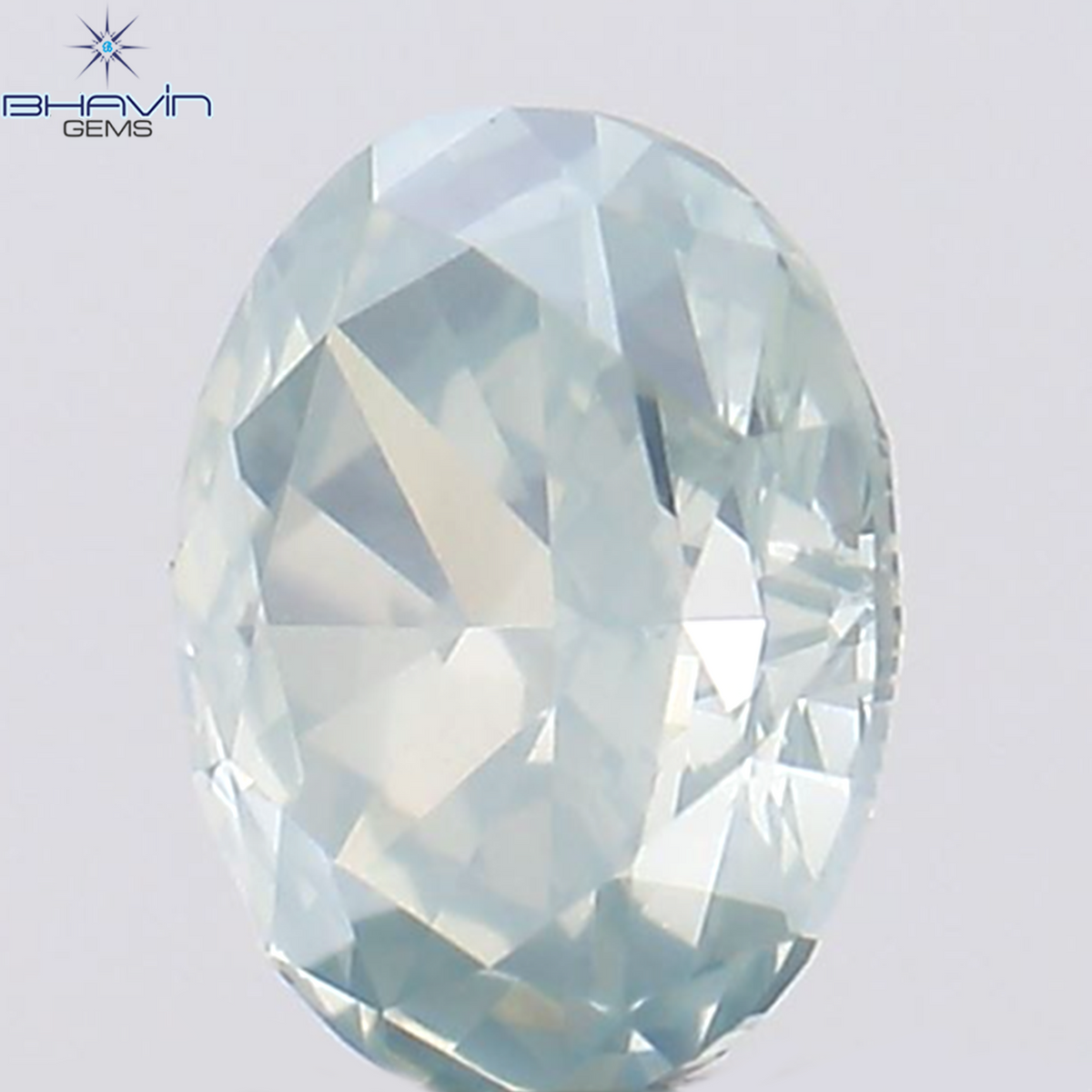 0.40 CT Natural Oval Diamond Enhanced Greenish Blue Color Clarity VS2 (4.92 MM)