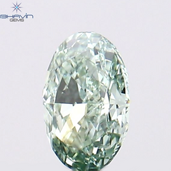0.10 CT Oval Shape Natural Diamond Bluish Green Color VS1 Clarity (3.55 MM)