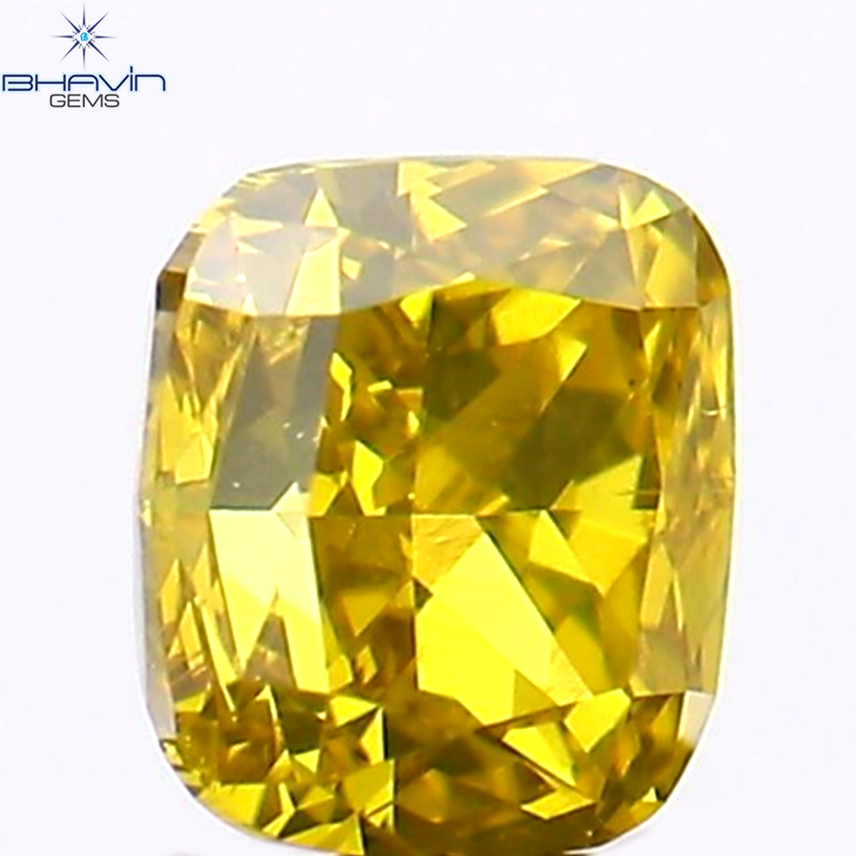 0.18 CT Natural Cushion Diamond Enhanced Yellow Color Clarity VS1 (3.18 MM)
