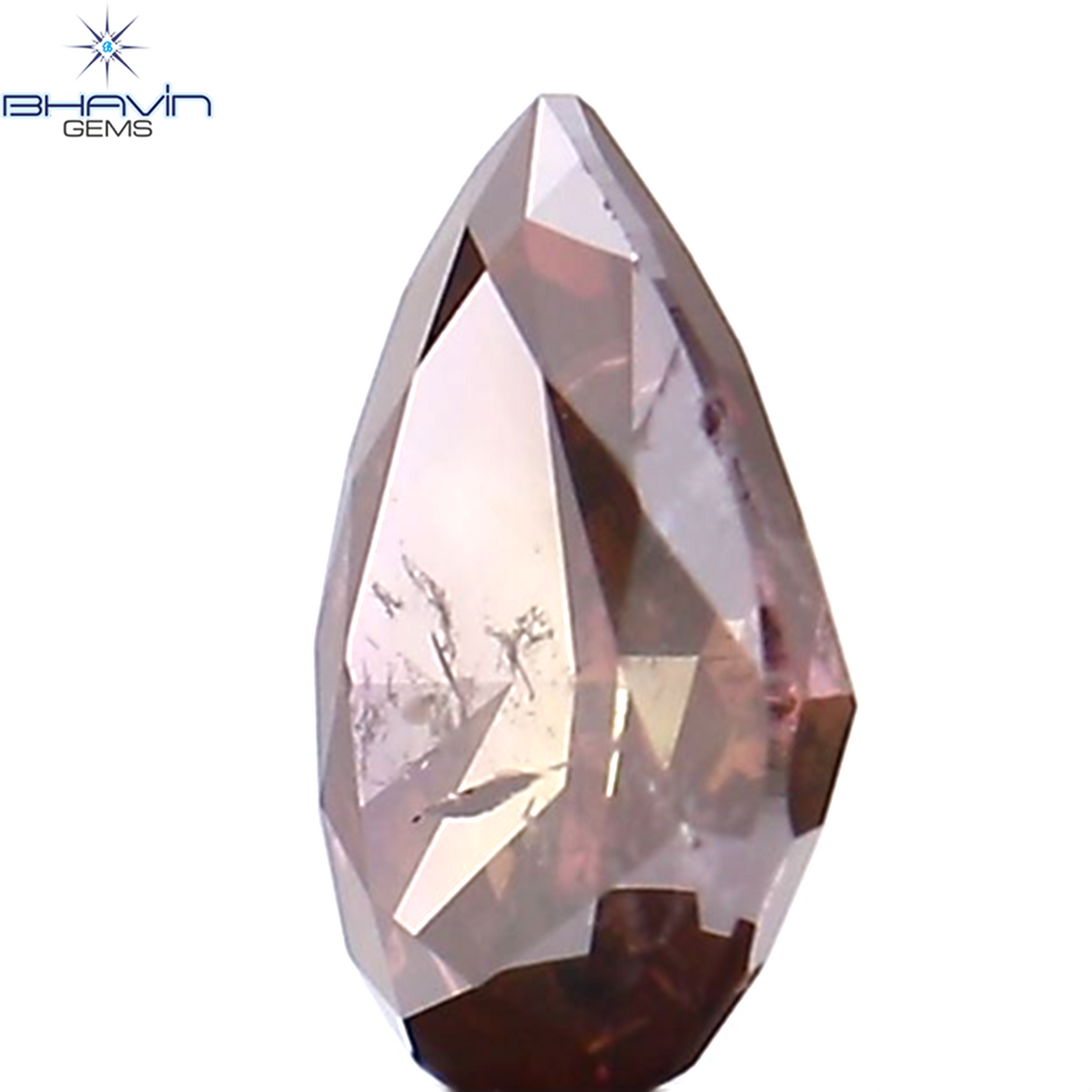 0.48 CT Natural Pear Diamond Enhanced Pink Color Clarity I2 (6.54 MM)
