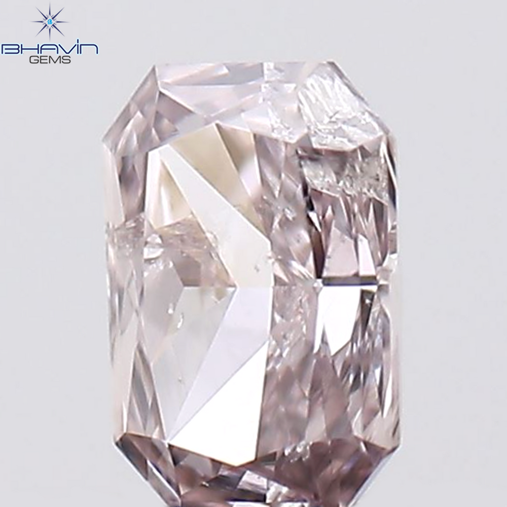 0.14 CT Radiant Shape Natural Diamond Pink Color SI2 Clarity (3.55 MM)