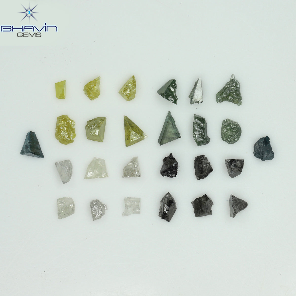 3.87 CT/57 Pcs Natural Rough Diamond Enhanced Mix Fancy Color Clarity I3 (3.28 MM)