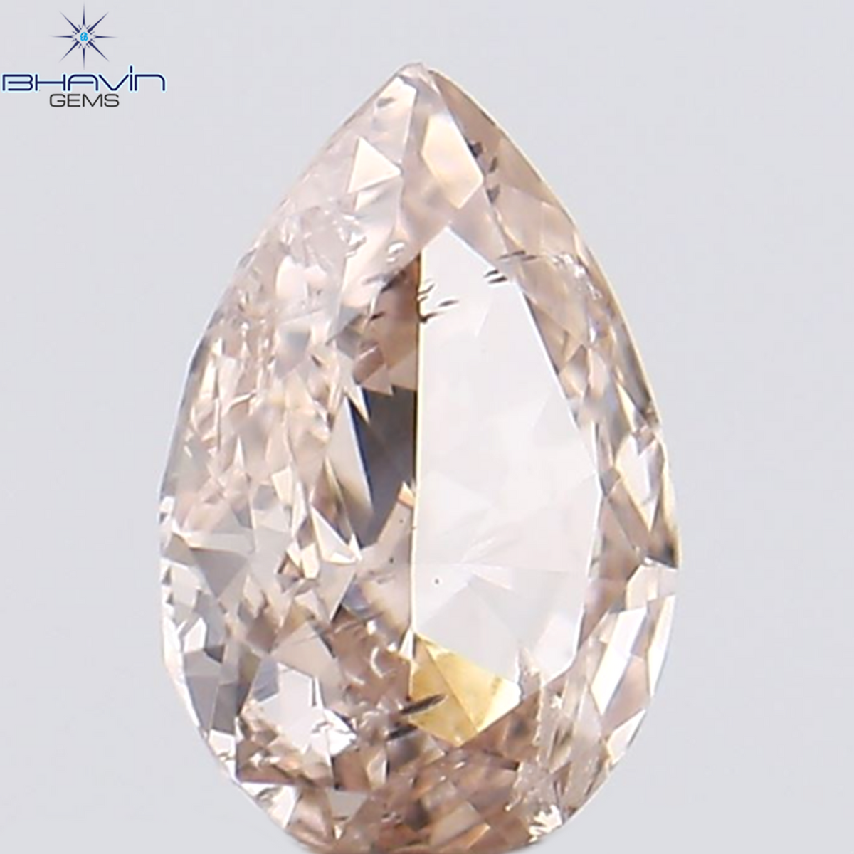 0.12 CT ペアシェイプ ナチュラル ダイヤモンド ピンク色 SI2 クラリティ (3.99 MM)