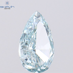 0.37 CT Pear Shape Natural Diamond Greenish Blue Color VS1 Clarity (6.00 MM)