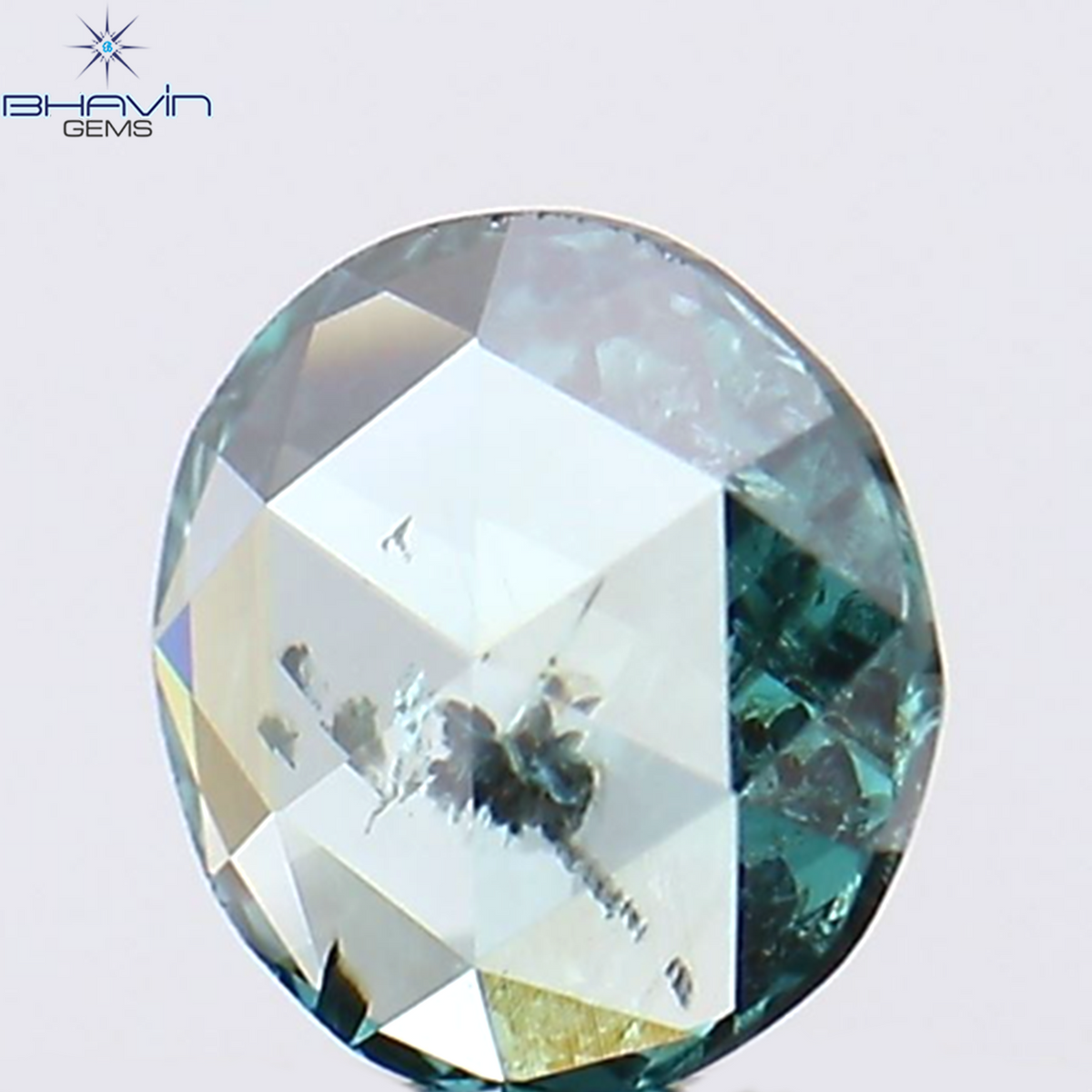 0.14 CT ラウンド ローズ カット シェイプ ナチュラル ダイヤモンド ブルー カラー I1 クラリティ (3.84 MM)