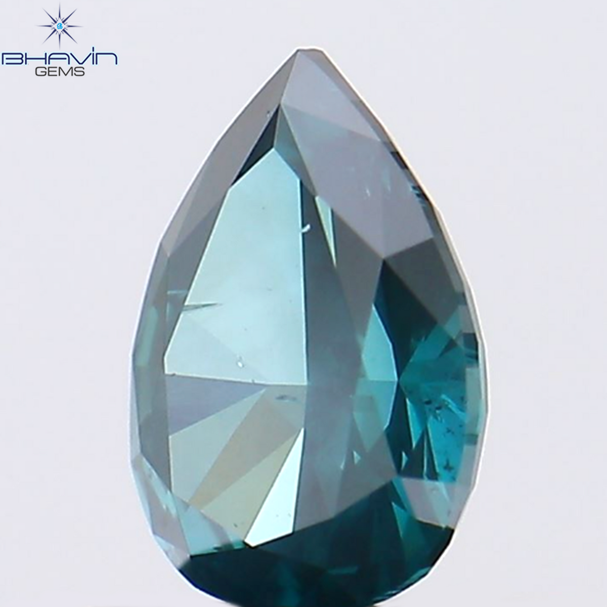 0.35 CT Natural Pear Diamond Enhanced Blue Color Clarity SI1 (5.55 MM)