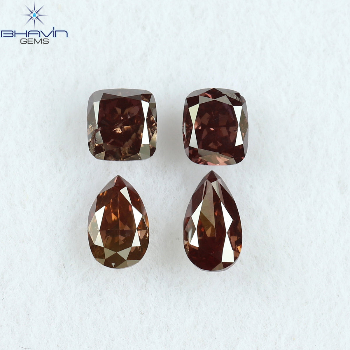 0.54 CT/4 Pcs Natural Mix Diamond Enhanced Pink Color Clarity SI1 (4.42 MM)