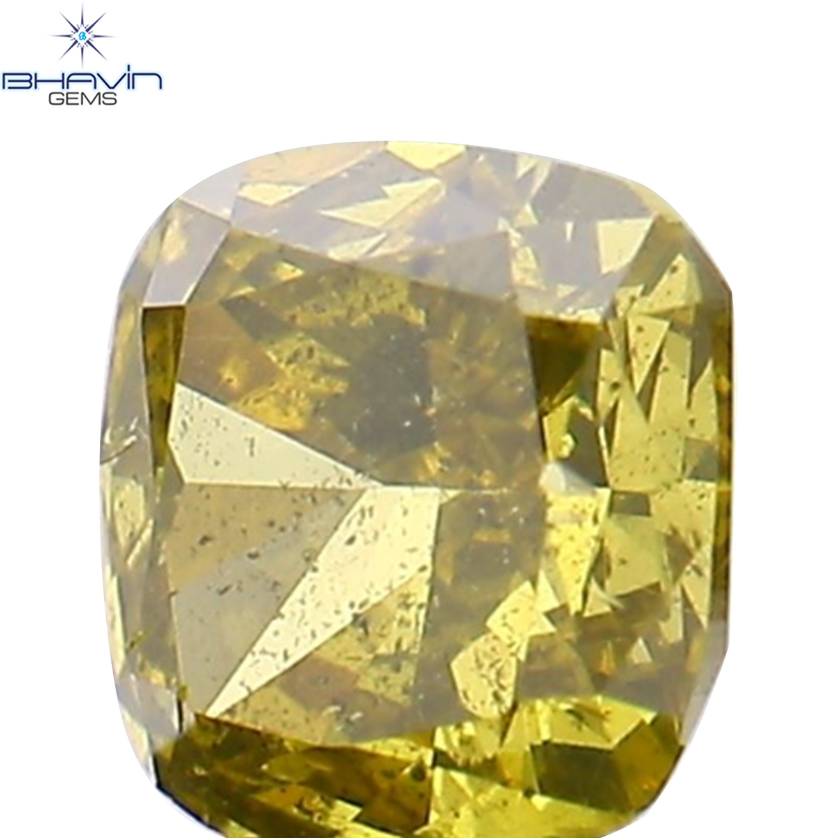 0.26 CT Natural Cushion Diamond Enhanced Yellow Color Clarity SI2 (3.79 MM)