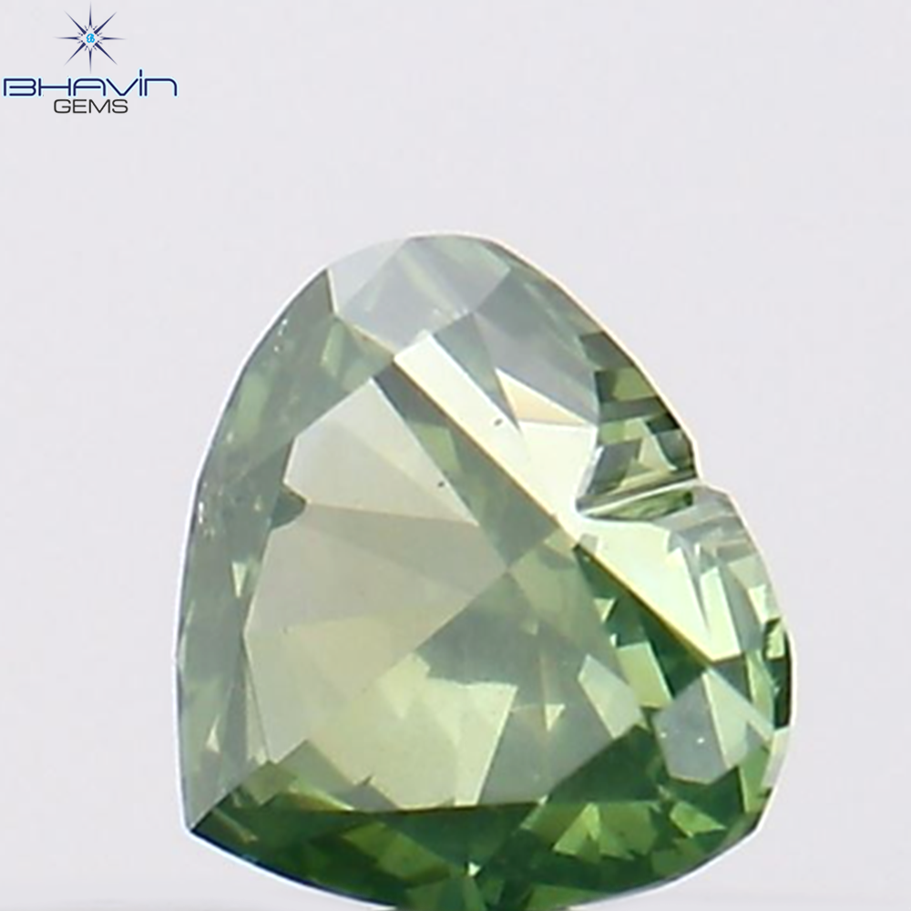 0.18 CT Natural Heart Diamond Enhanced Green Color Clarity VS2 (3.66 MM)