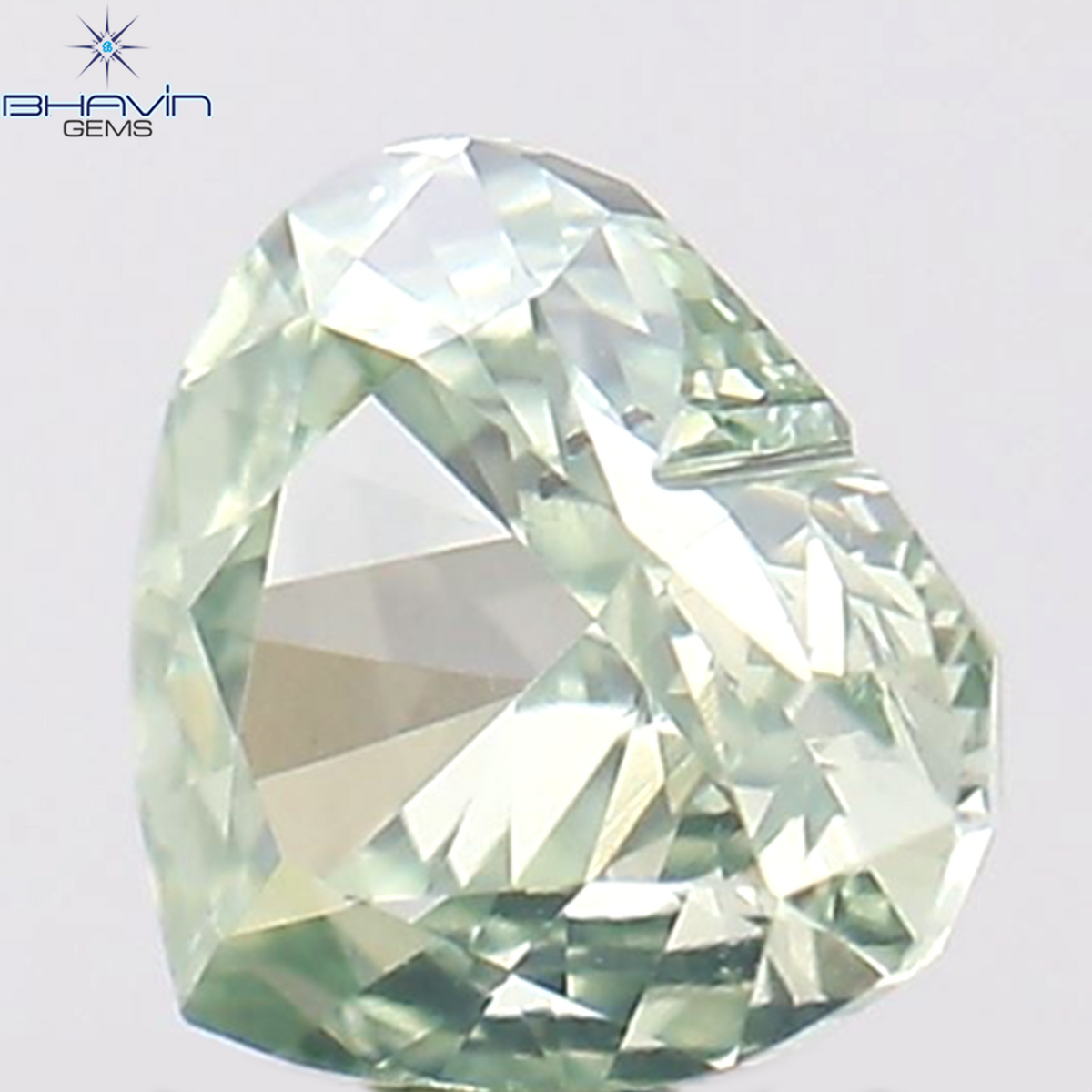 0.16 CT Natural Heart Diamond Enhanced Green Color Clarity SI1 (3.57 MM)