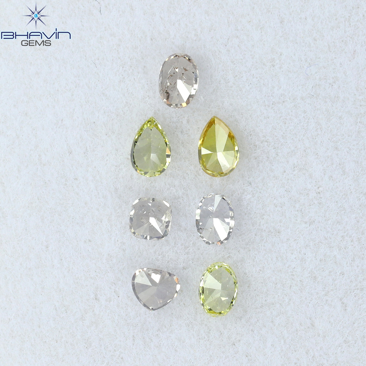 0.46 CT/7 ピース ミックス シェイプ ナチュラル ダイヤモンド ミックス カラー VS-SI クラリティ (3.12 MM)