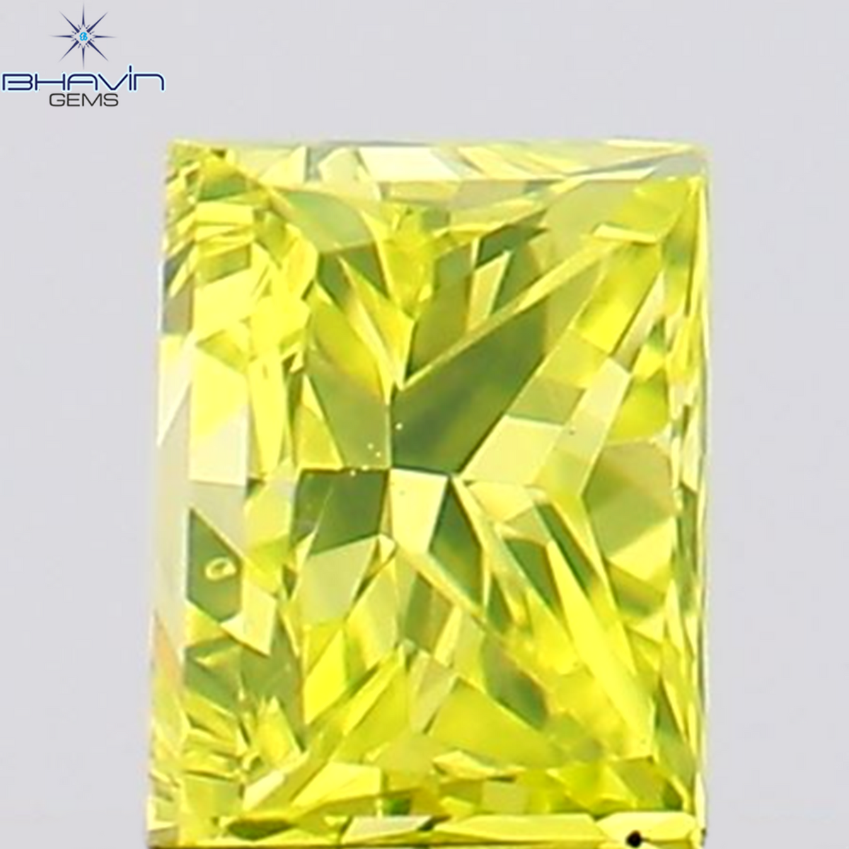 0.14 CT プリンセス シェイプ 天然ダイヤモンド 緑がかった黄色 VS1 クラリティ (2.87 MM )