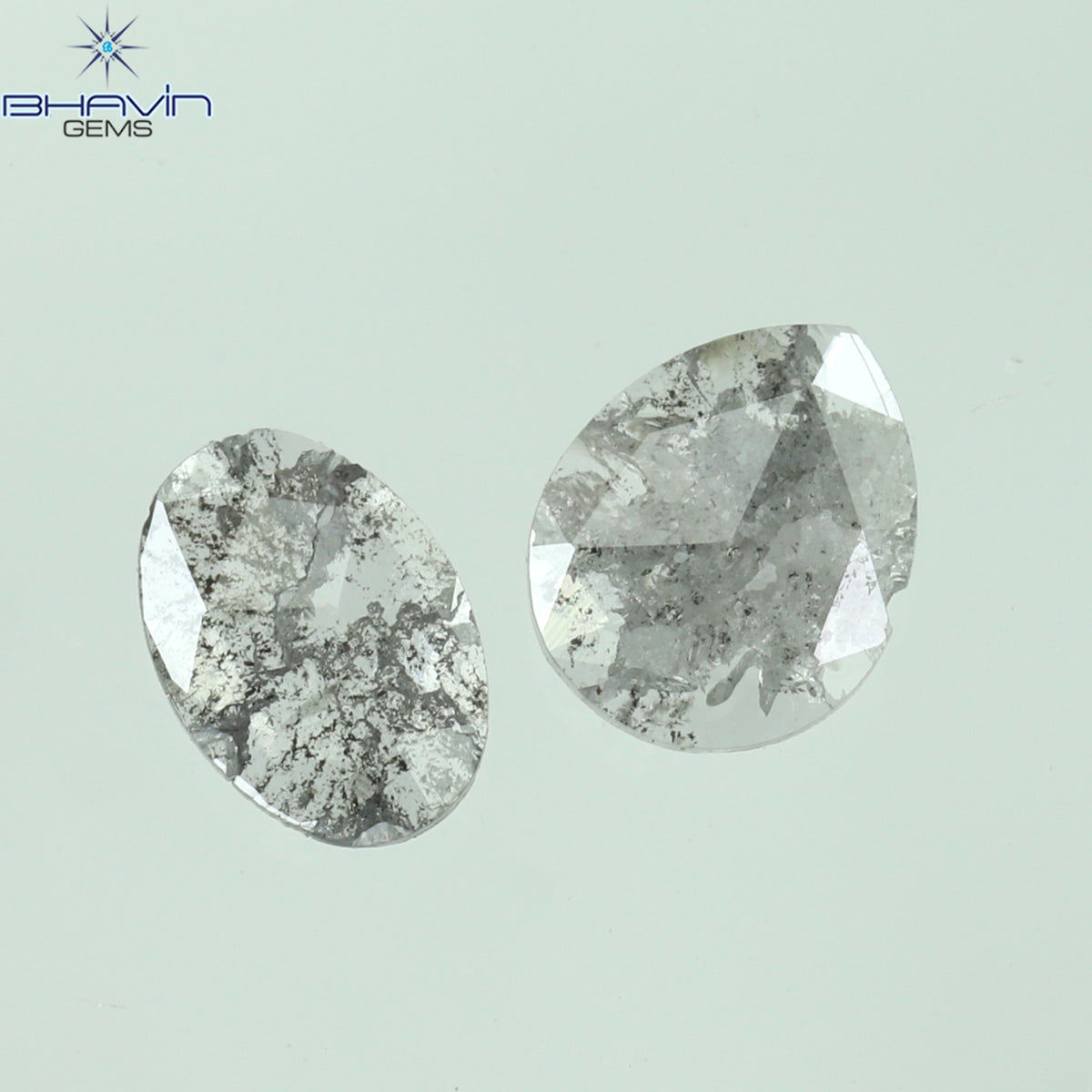 0.19 CT/2 Pcs Natural Mix Slice Diamond Salt And Pepper Color Clarity I3 (4.58 MM)