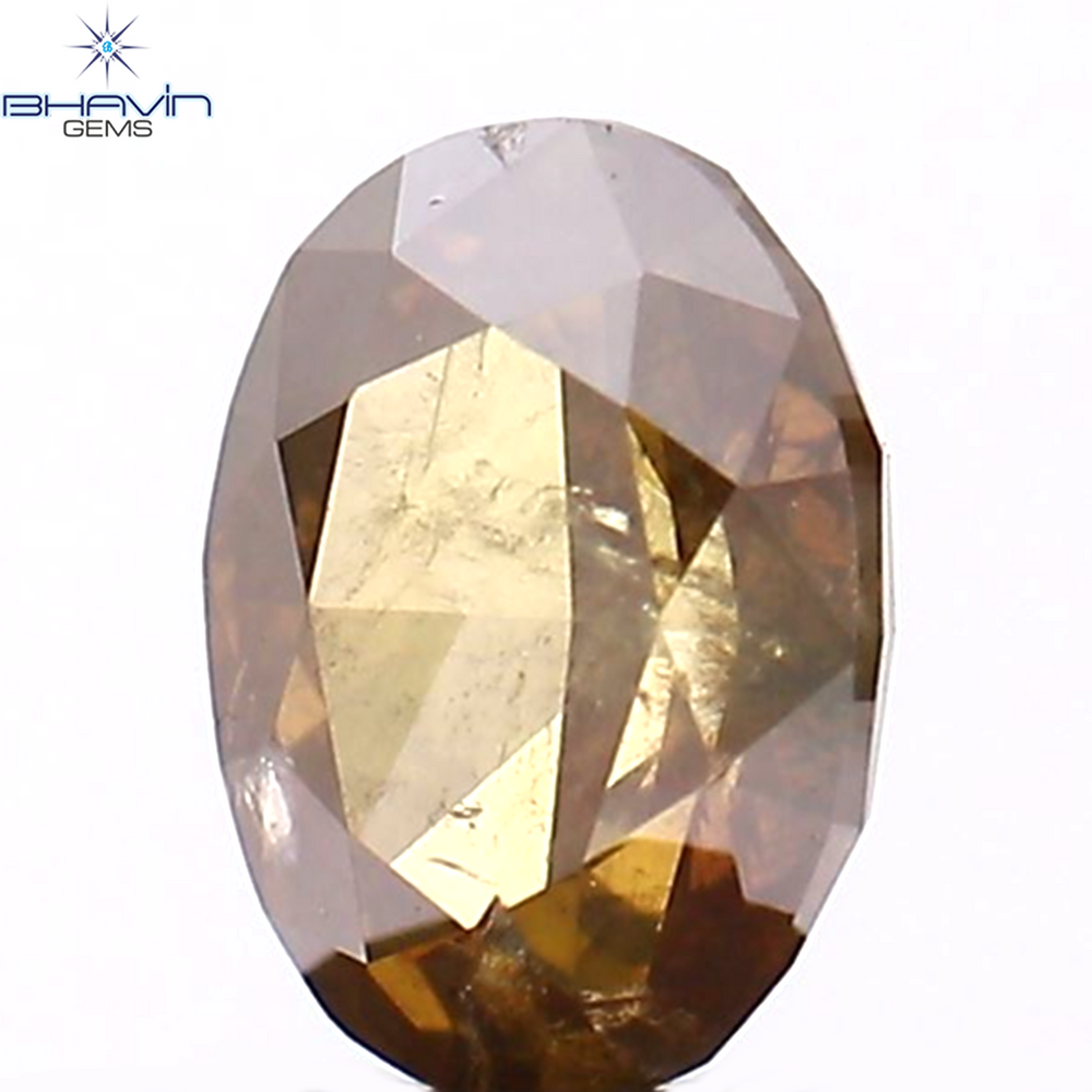 0.37 CT Oval Shape Natural Diamond Brown Color I2 Clarity (5.00 MM)