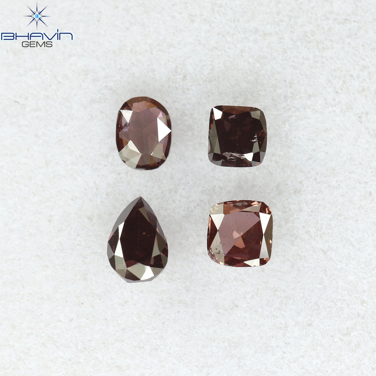 0.42 CT/4 Pcs Natural Mix Diamond Enhanced Pink Color Clarity SI (3.83 MM)