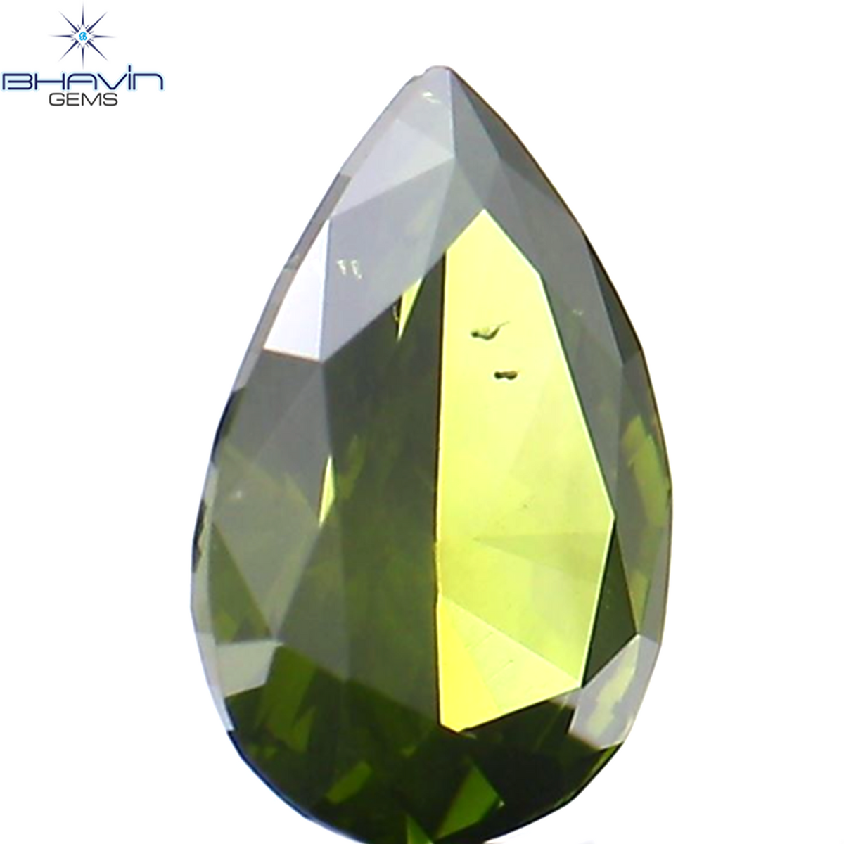 0.08 CT ペアシェイプ ナチュラル ダイヤモンド 強化グリーン カラー VS1 クラリティ (4.05 MM)