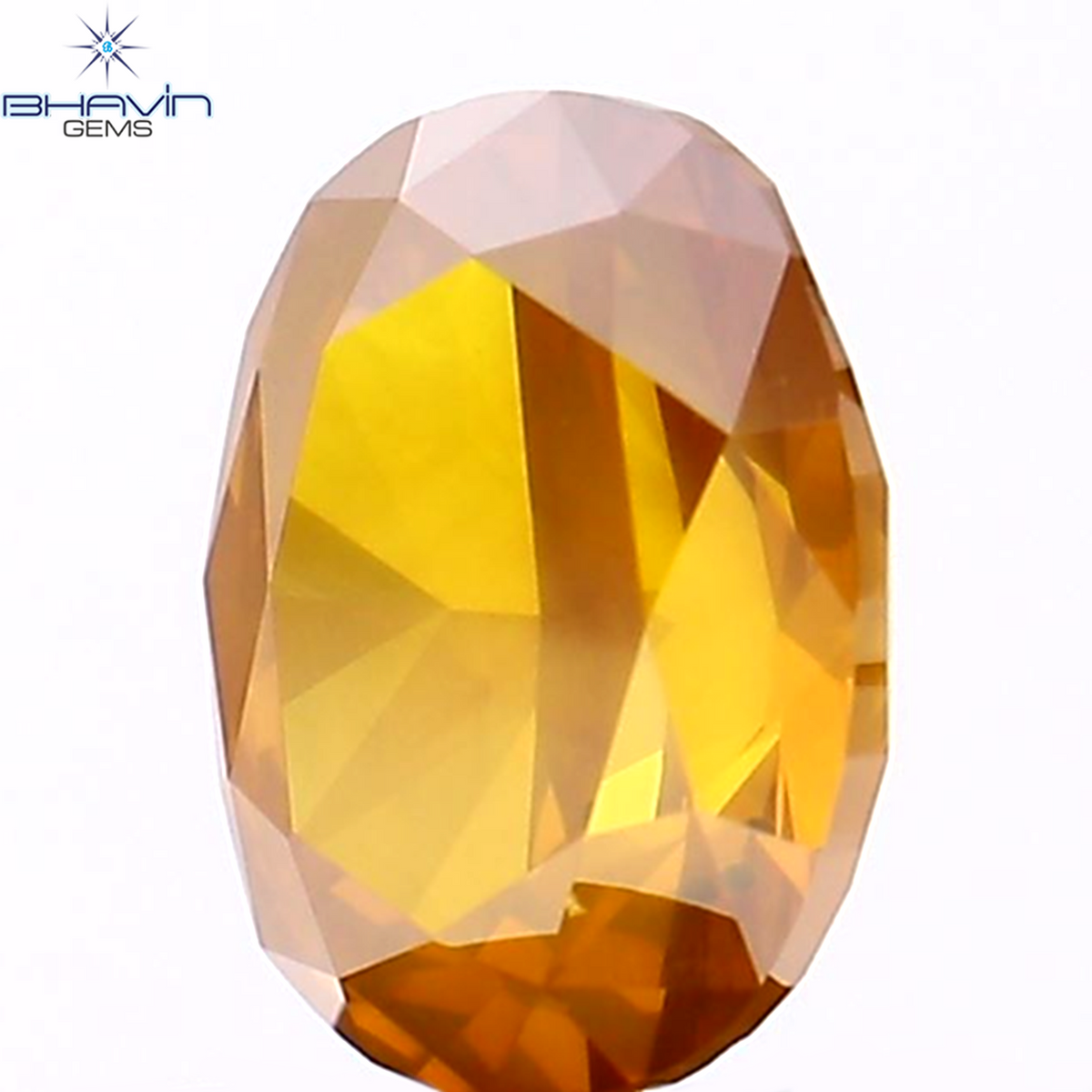 1.03 CT Natural Oval Diamond Enhanced Orange Yellow Color Clarity SI2 (6.80 MM)