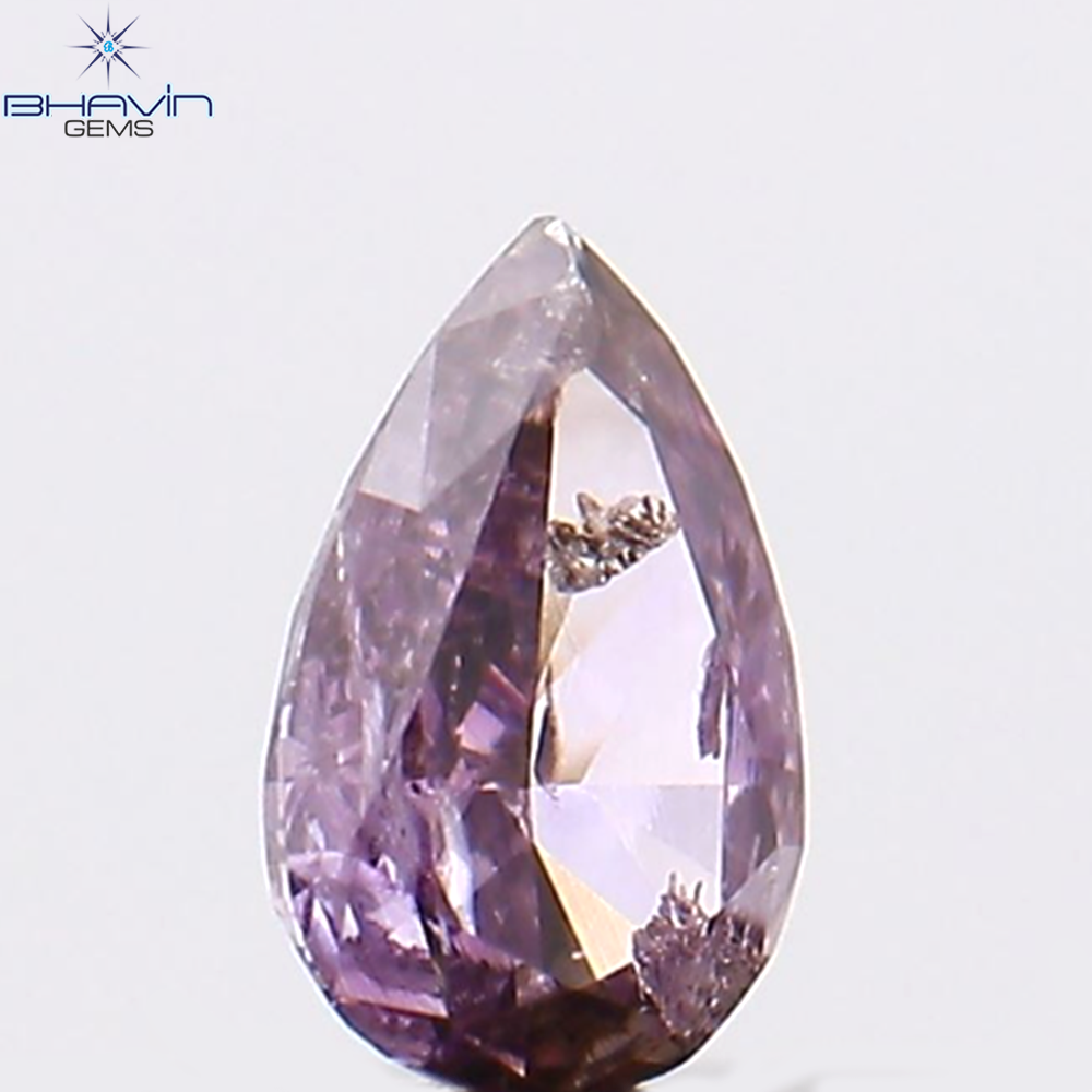 0.09 CT ペアシェイプ ナチュラル ダイヤモンド ピンク色 SI2 クラリティ (3.51 MM)