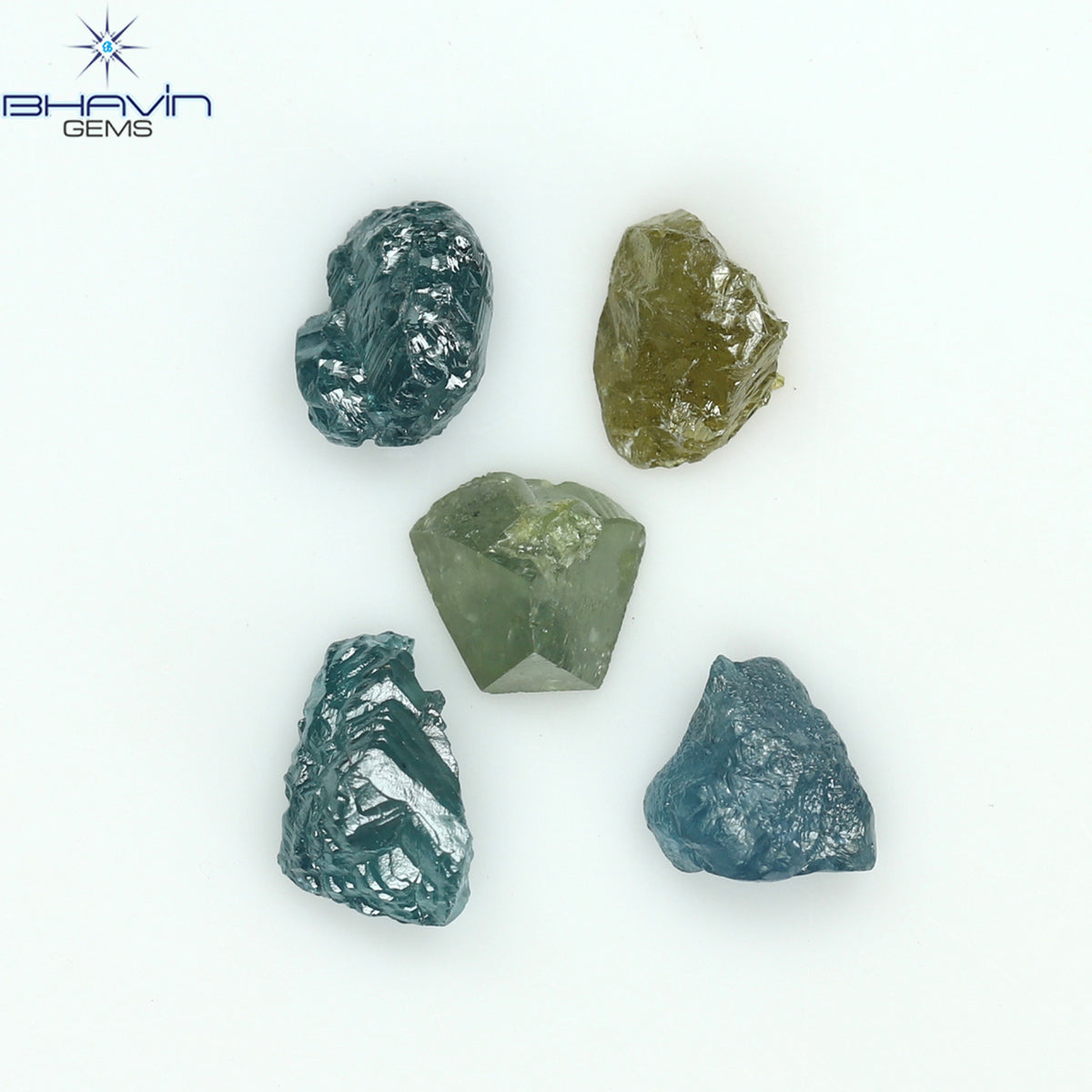 1.34 CT/5 Pcs Natural Rough Diamond Enhanced Mix Fancy Color Clarity I3 (5.50 MM)