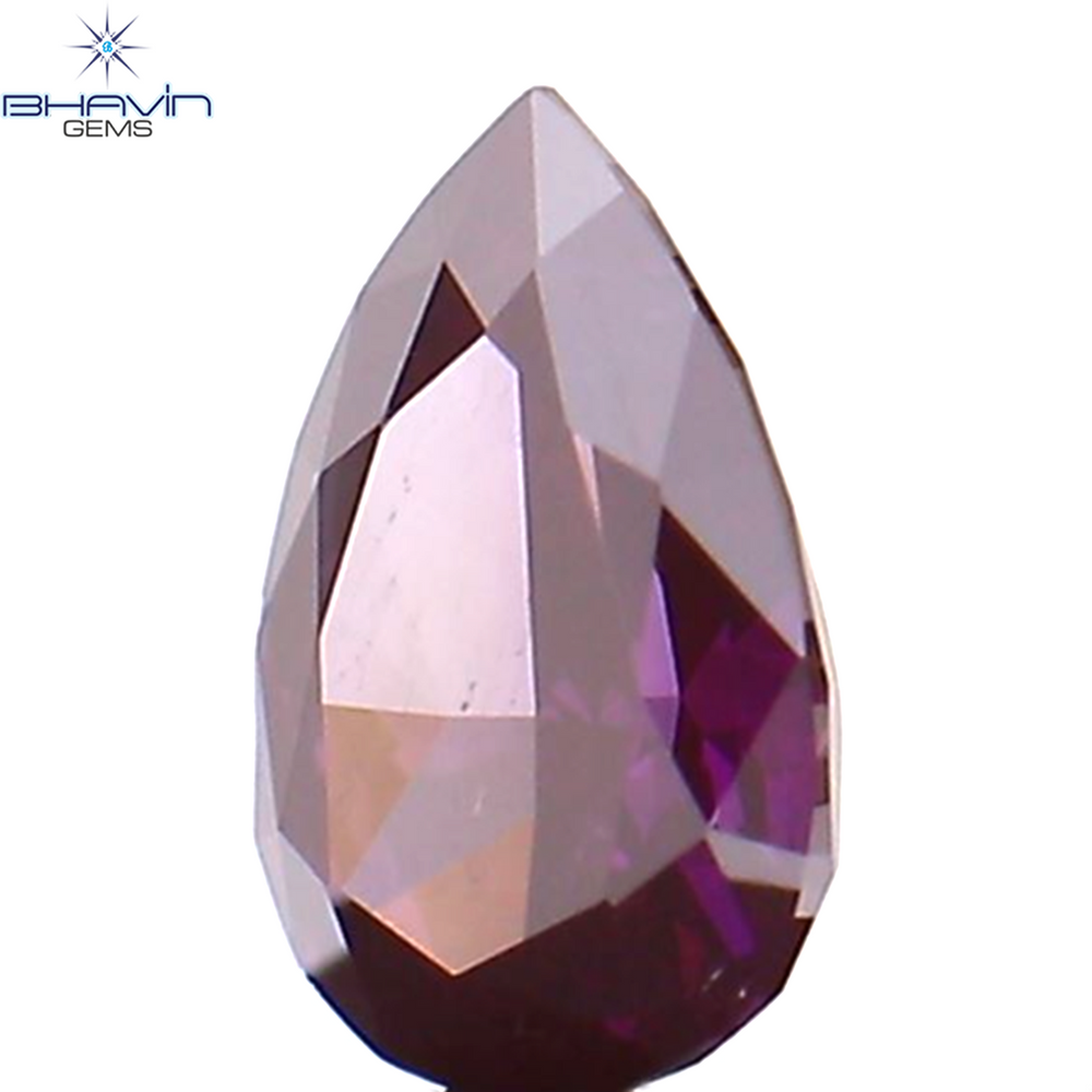 0.14 CT Pear Shape Natural Diamond Enhanced Pink Color VS1 Clarity (4.20 MM)