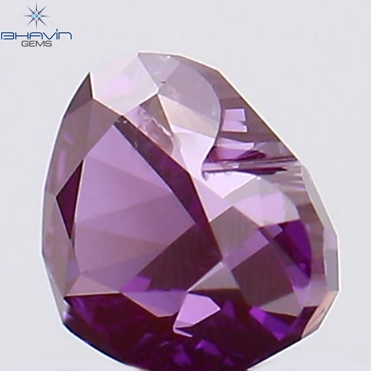 0.31 CT ハート シェイプ ピンク カラー ナチュラル ルース ダイヤモンド SI1 クラリティ (4.20 MM)