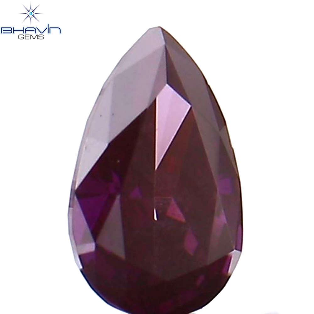 0.12 CT Pear Shape Natural Diamond Enhanced Pink Color VS2 Clarity (4.10 MM)