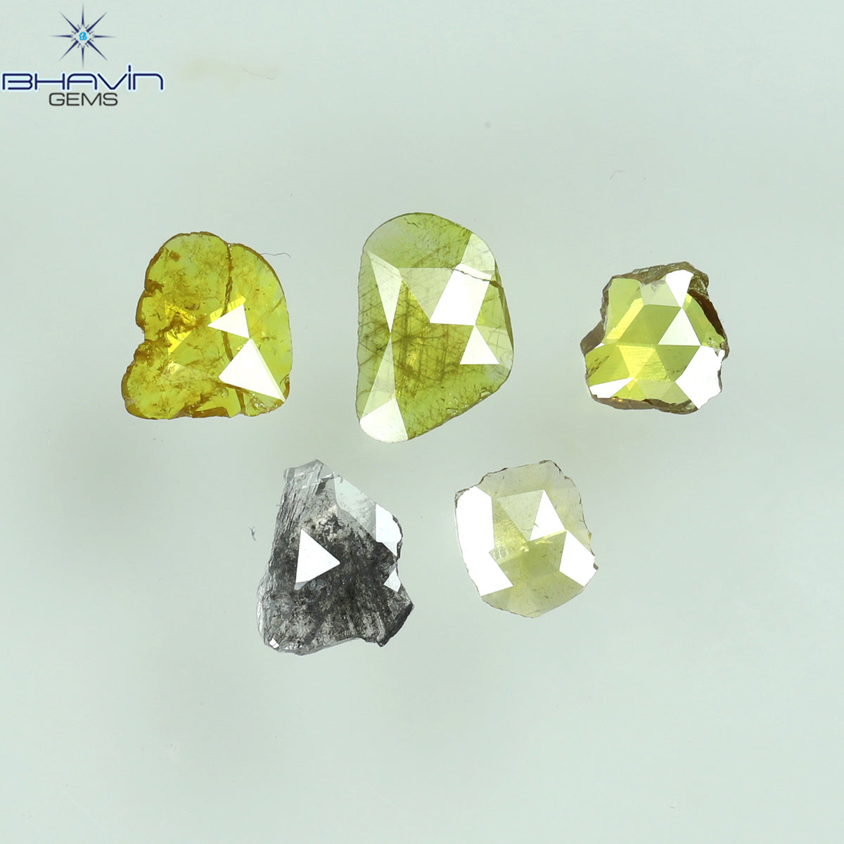 0.71 CT/5 Pcs Natural Rosecut Polki Diamond Fancy Color Clarity I3 (6.26 MM)