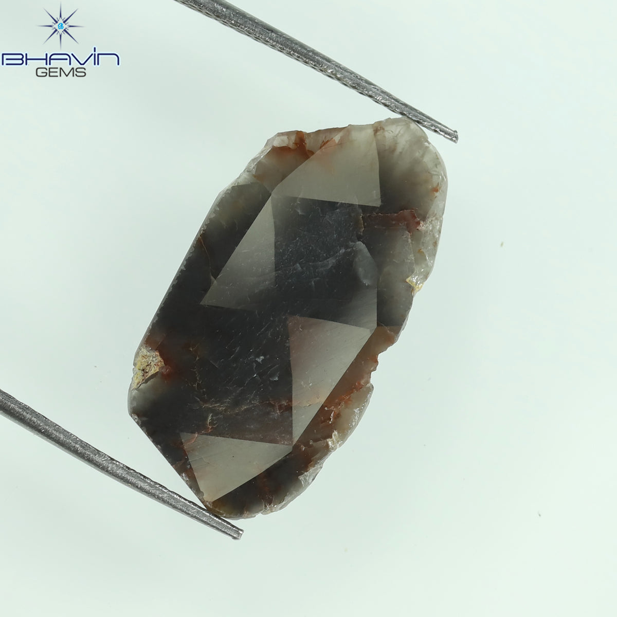 4.21 CT Natural Slice Diamond Brown Gray Color Clarity I3 (21.70 MM)