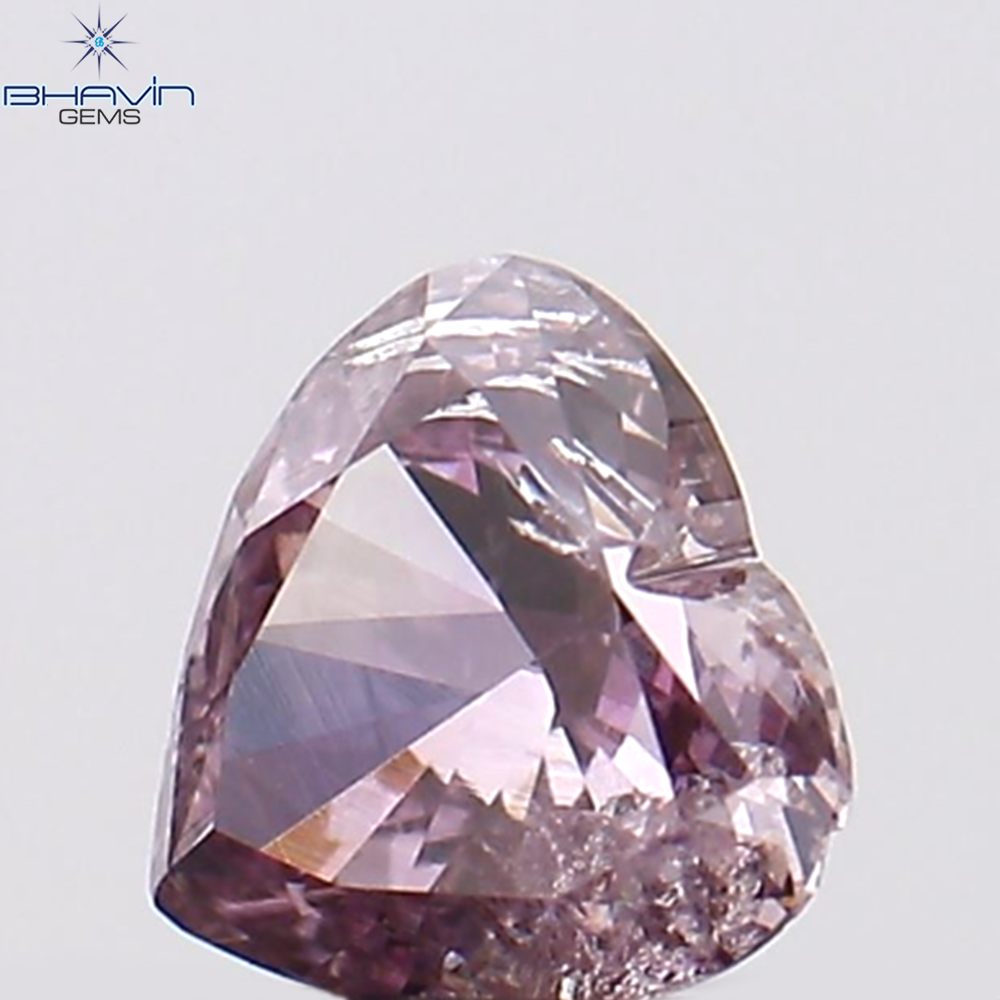 0.21 CT Heart Shape Natural Diamond Pink Color SI2 Clarity (3.88 MM)