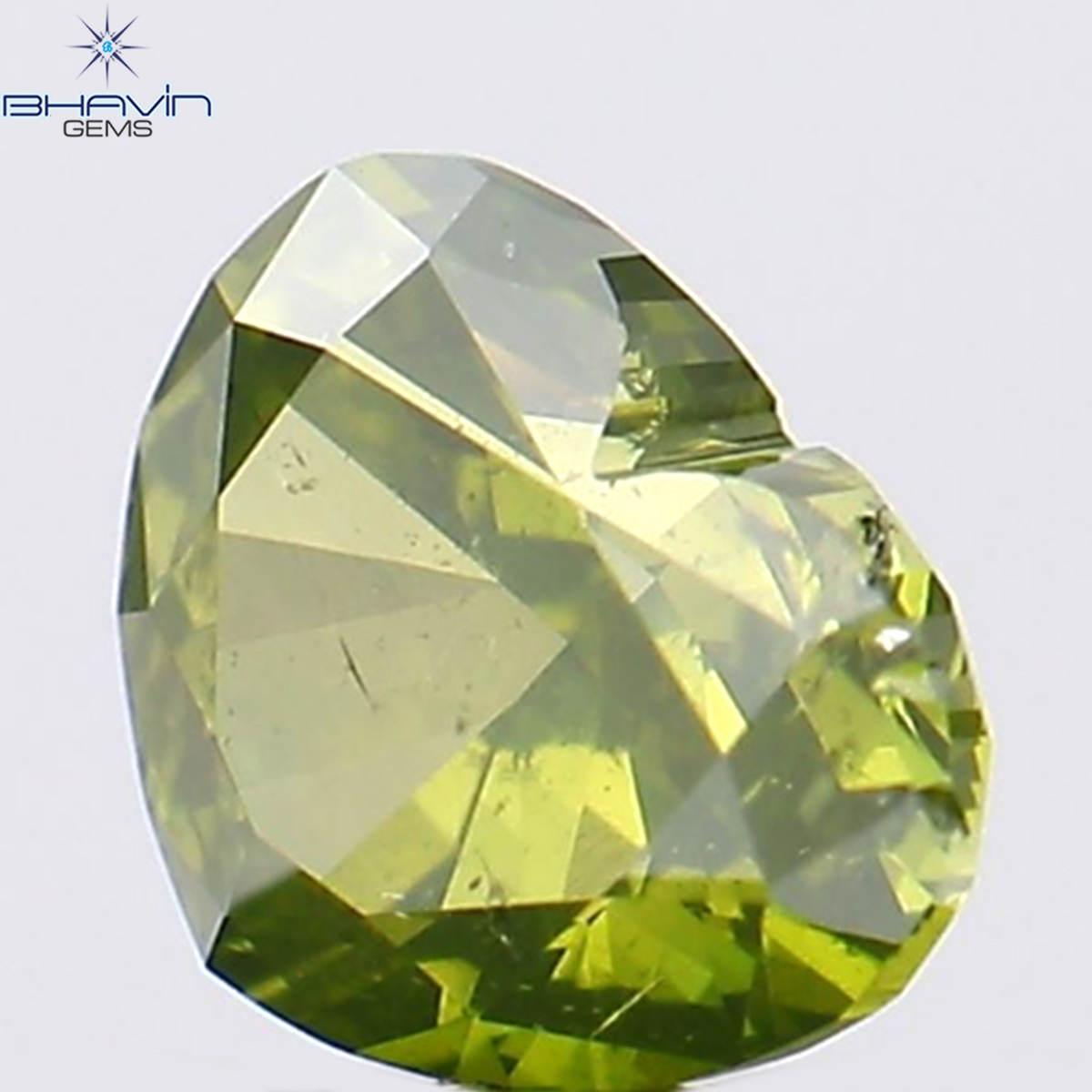 1.12 CT ハートシェイプ ナチュラル ダイヤモンド グリーン カラー SI1 クラリティ (6.26 MM)
