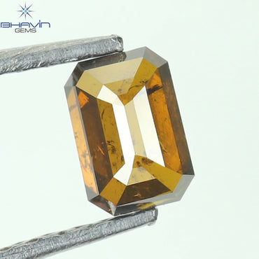 0.42 CT Emerald Diamond Cognac Color Clarity SI2 (4.88 MM)